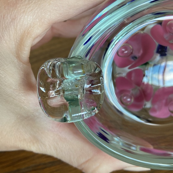 Vintage Joe St Clair Art Glass Bullicante Floral Ashtray/Trinket Dish - Picture 6 of 6